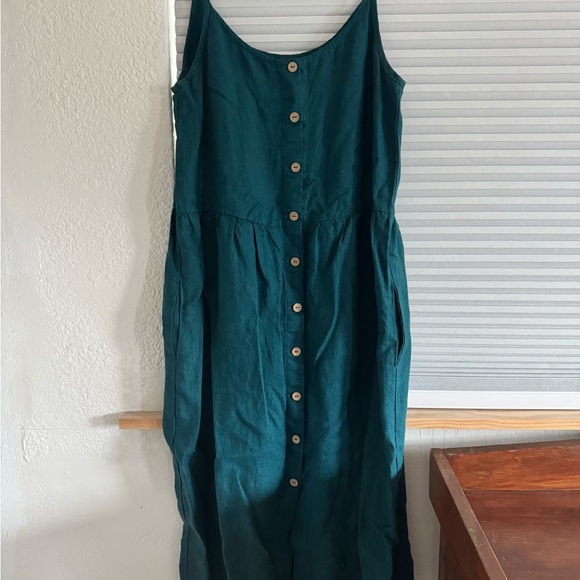 notPERFECTLINEN Dresses & Skirts - notPERFECTLINEN emerald Green VALLEY dress with Rimini top
